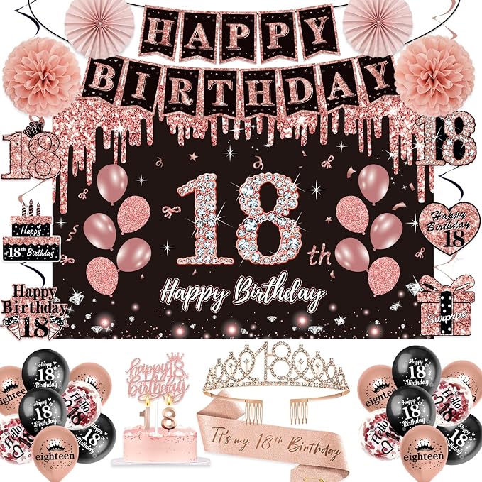 50Pcs 18th Birthday Decorations by Unknown
