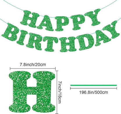 Green Happy Birthday Banner Birthday Party Decorations Happy Birthday Banner - Image 6