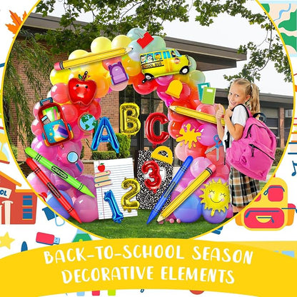 23 Pcs Welcome Back to School Balloons Arch Kit Pencil Crayon Balloon ABC 123 - Image 4