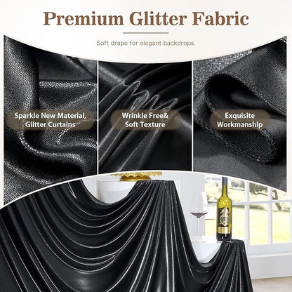 20ft x 10ft Red Black Sequin Backdrop Curtain - Image 4