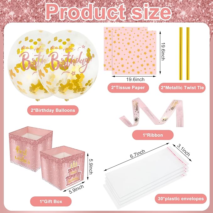 Pull Money Balloon Box Birthday Balloon Money Surprise Box Funny Pull Cash - Image 2