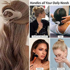 Velscrun Flat Hair Clips for Women Girls, 12 Pack Lay Flat Claw Clips, Large Side French Duck Billed Hair Jaw Claw Clip for All Hair Types, Work Daily Trendy Fashion Styling Gifts Hair Clip Brown