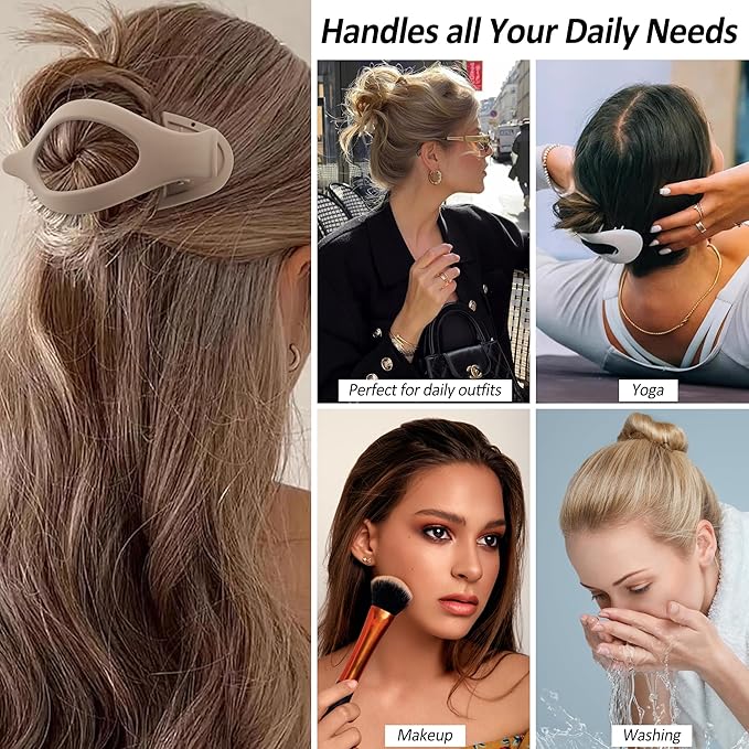 Velscrun Flat Hair Clips for Women Girls, 12 Pack Lay Flat Claw Clips, Large Side French Duck Billed Hair Jaw Claw Clip for All Hair Types, Work Daily Trendy Fashion Styling Gifts Hair Clip Brown