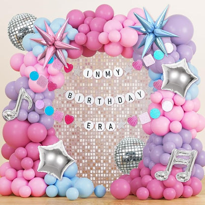 JOGAMS 184Pcs Silver Blue Pink and Purple Balloon Arch Kit by JOGAMS