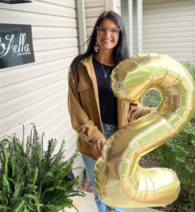 Light Gold Number 7 Balloon 40 Inch, 7th Birthday Decorations Men Women | Foil - Image 4