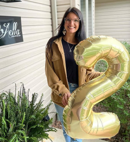 Light Gold Number 7 Balloon 40 Inch, 7th Birthday Decorations Men Women | Foil - Image 4