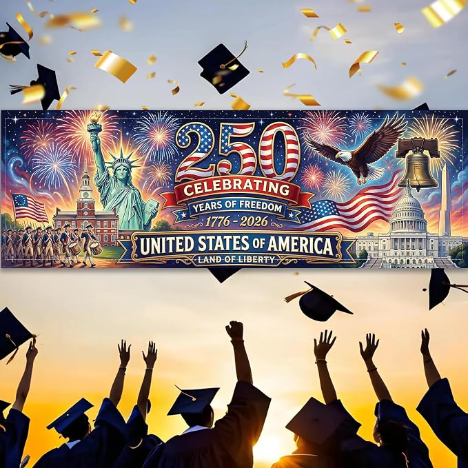 Personalized 250 Years of Freedom USA Banner 1776-2026, Patriotic American - Image 6