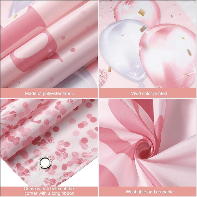 Tatuo Pink and Rose Gold Happy Birthday Party Decorations Supplies Birthday - Image 3