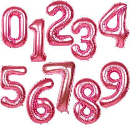 40 Inch Giant Hot Pink Number Balloon, Mylar Foil Helium Hot Pink Balloons - Image 7