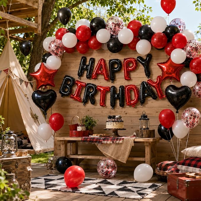 Red and Black Birthday Decorations - Image 6