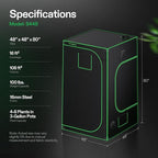 VIVOSUN S448 4x4 Grow Tent, 48"x48"x80" High Reflective Mylar with Observation Window and Floor Tray for Hydroponics Indoor Plant for VS4000/VSF4300