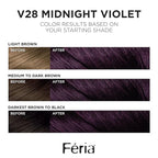 L'Oreal Paris Feria Multi-Faceted Shimmering Permanent Hair Color Hair Dye, V28 Midnight Violet (Deepest Violet)