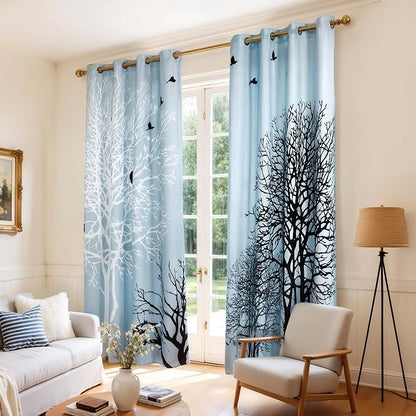 SUBRTEX Blackout Curtains 52Wx108L, Room Darkening Floral Curtains, Thermal - Image 4