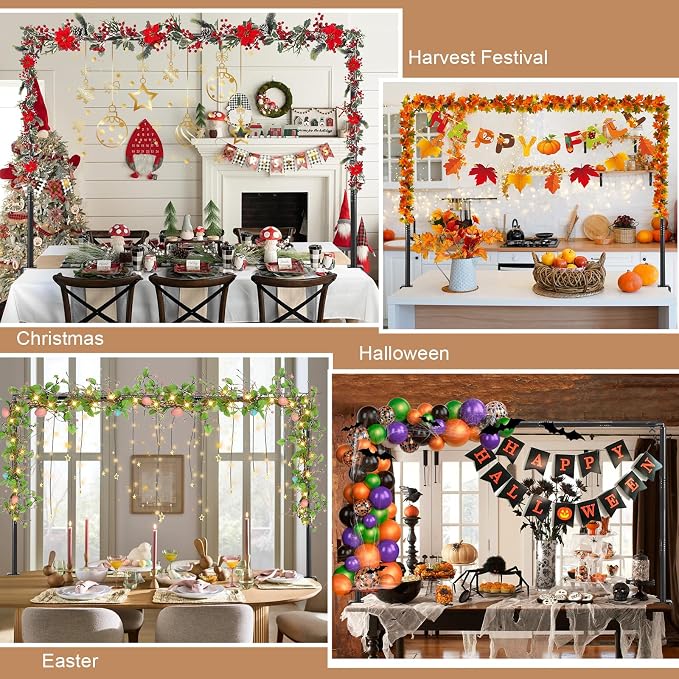 Over The Table Rod Stand with Clamps Black Table Balloon Arch Frame | - Image 3