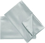 uxcell 2 Pack Silk Satin Pillowcase for Hair and Skin, Cool, Silky, Soft Breathable Pillow Cases Standard Size 20x26 Inch Sateen Pillowcase Light Gray with Envelope Closure