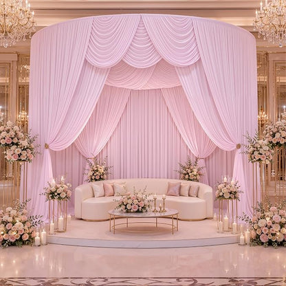 30ftx10ft Wrinkle Free Light Pink Backdrop Curtains - Image 7