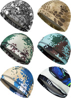SATINIOR 6 Pcs Cooling Skull Cap Helmet Liner Sweat Wicking Cap Hard Hat Liner Bandana for Men Women Sports Cycling Running
