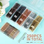 Teenitor Bobby Pins, 250 Pcs 2Inch Bobby Pins Bulk for Women Girls, Silver, Black, Blonde, Brown - Secure Hold, Hair Pins with Storage Box, All Hair Types