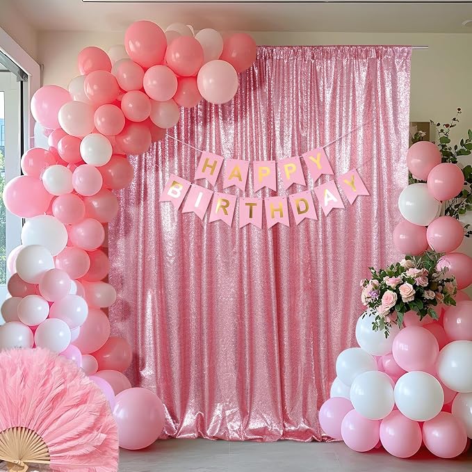 SquarePie 7x7ft Fuchsia Pink Sequin Backdrop, High Density Non-Transparent - Image 3