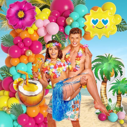 189Pcs Tropical Balloons Arch Garland Kit, Summer Party Decor | Hawaiian Party - Image 3