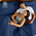 Bare Home Microfiber Pillow Cases - King 20x36 - Cooling Pillowcases - Double Brushed - Easy Care - Envelope Closure (King Pillowcase Set of 2, Dark Blue)
