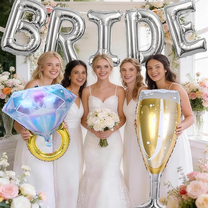40inch Silver Bride Balloons Bachelorette, Bride To Be Bridal Shower Balloon - Image 2