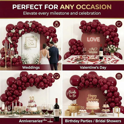 104pcs Burgundy Balloon Garland Arch Kit Different Sizes 18/12/10/5 Inch | - Image 4