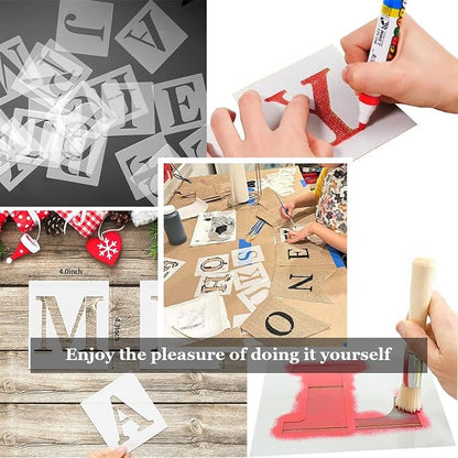 15pcs Burlap Banner Handwriting Banner Kit-Include Letters and heart Stencil - Image 7
