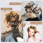 12PCS Hair Clips for Styling - No Crease Hair Clips for Women - Non Slip Duck Billed Hair Roller Clip with Silicone Band - Salon Hair Sectioning Clips Black
