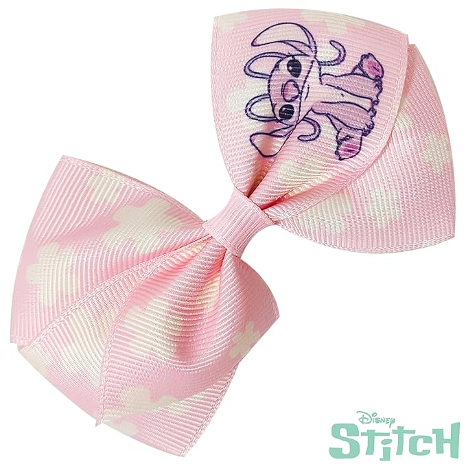 LUV HER Lilo & Stitch Licensed Girls Hair Bows - Themed Hair Accessories Gift Set, 7-Piece 4-Inch Bundle, Alligator Clips, Ages 3+