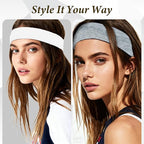 Headbands for Women Non Slip Elastic - 8 Pack Soft Cloth Athletic Headband, Fabric Workout Headbands Stretchy, Fashion Head Bands for Yoga Running Sports