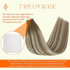 Full Shine Balayage Tape in Hair Extensions Human Hair 18 Inch Invisible Tape in Hair Extensions Color 6 Brown Fading to 6 and 60 Platinum Blonde 50Gram 20Pcs Blonde Straight Hair Extensions Tape in