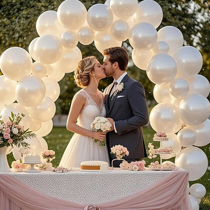 100pcs Pearl White Balloons 12 inch White Latex Party Balloons - Image 6