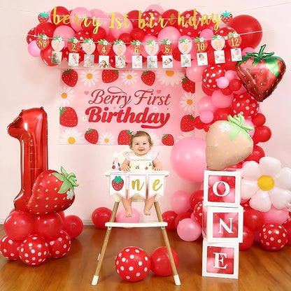 Berry First Birthday Decor Strawberry 1st Birthday Decorations - Image 6