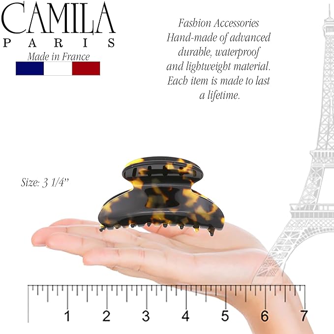 Camila Paris CP3038 French Hair Clip for Women, Tokyo, for Thick Hair for Long Curly Wavy Hair, Girls Hair Claw Clips Jaw, Styling Hair Accessories for Women, Strong Hold No Slip Grip, Made in France