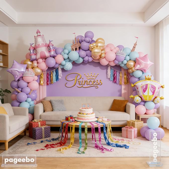 Princess Balloon Garland Arch for Girls Princess Baby Shower Birthday Party | - Image 6