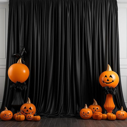 Black Backdrop Curtain for Parties Backdrop Drapes, 4 Panel 5x8FT - Image 5
