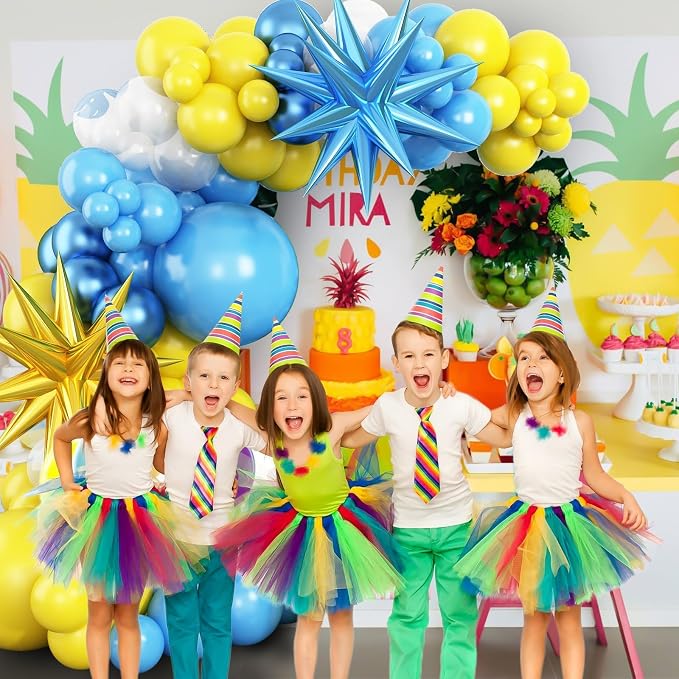 Yellow Blue Clear Balloon Arch Kit - Image 5