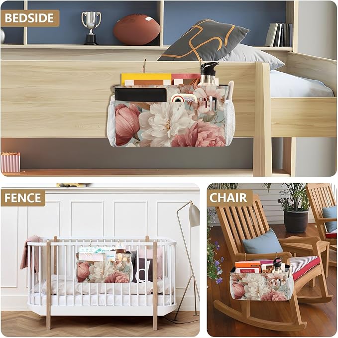 Bedside Caddy Metal Frame Hanging Organizer Bunk Bed Dorm Accessories Hook And - Image 8