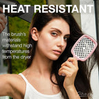 Janeke Superbrush Detangling Brush for Soft Smoothing Hair Brushing with Anti-Static Bristles - Vented Wet Hair Brush for Blow Drying Use - Perfect for Curly, Thick, Wavy, Fine Hair Types (Pink)