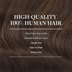 GOO GOO Clip in Hair Extensions Real Human Hair, Remy Human Hair Extensions Clip ins for Women, Natural Human Hair, 20inch 200g 7Pcs, #4A Chocolate Brown