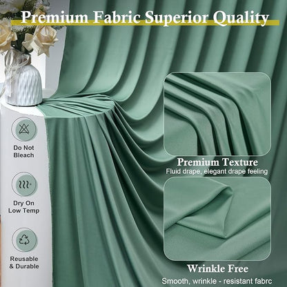 10ft x 15ft Grayish Green Backdrop Curtains - Image 3
