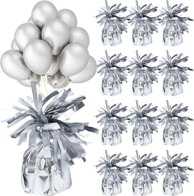 12 Pcs Balloon Weights Silver Metallic Anchor Balloon Holder by Unknown