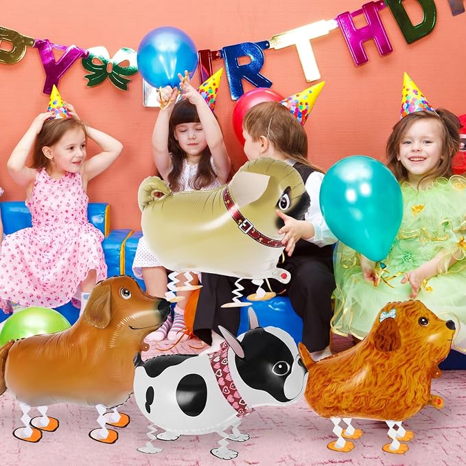 6 Pcs Walking Dog Balloons for Kids, Animal Birthday Balloons, Walking Animal - Image 7