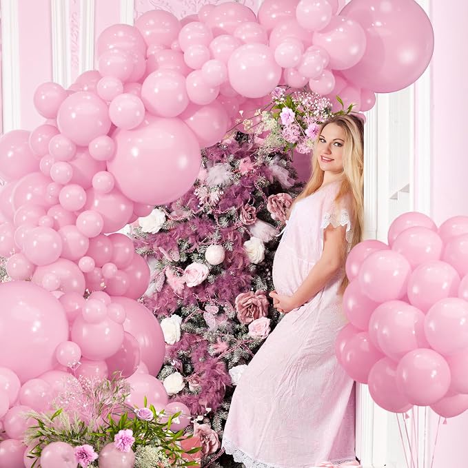 114pcs Light Pink Balloon Garland Arch kit, 18 12 10 5 inch Pink Balloons | - Image 3