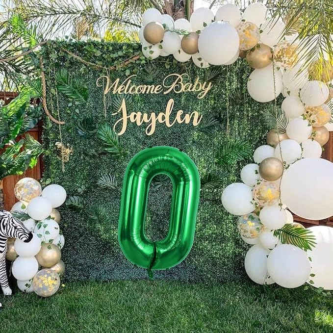TONIFUL 40 Inch Dark Green Number 0 Balloon Large Foil Birthday Party Decor | - Image 3