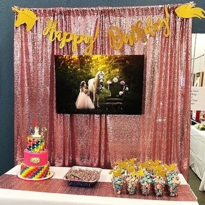 Poise3EHome Fuchsia Pink Sequin Backdrop, 8FT x 10FT Sequin Photography - Image 4