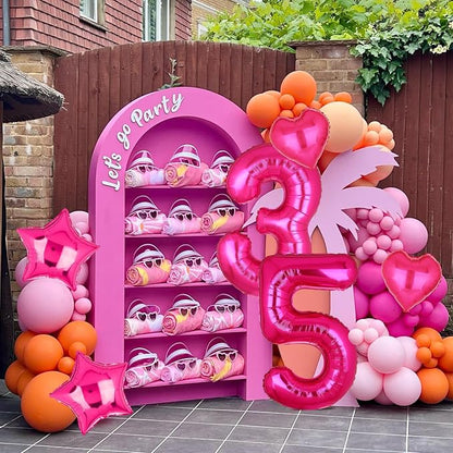 40 Inch Number Balloons Hot Pink 5 Cowgirl Pink 5th Birthday Decor 9 Pcs | - Image 6