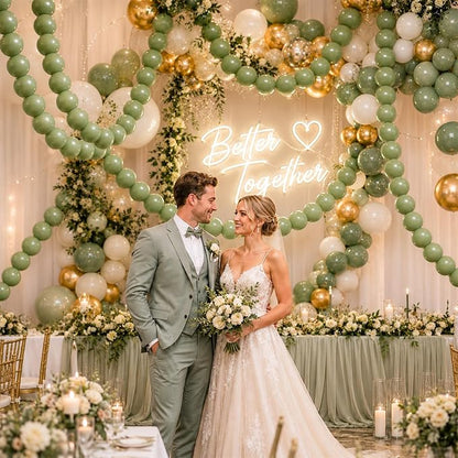 Sage Green Linking Balloons, Fall Thanksgiving Boho Birthday Bridal Baby Shower - Image 6
