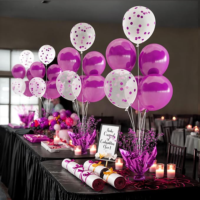 6 Set Purple Christmas Table Balloons Centerpiece - Image 4